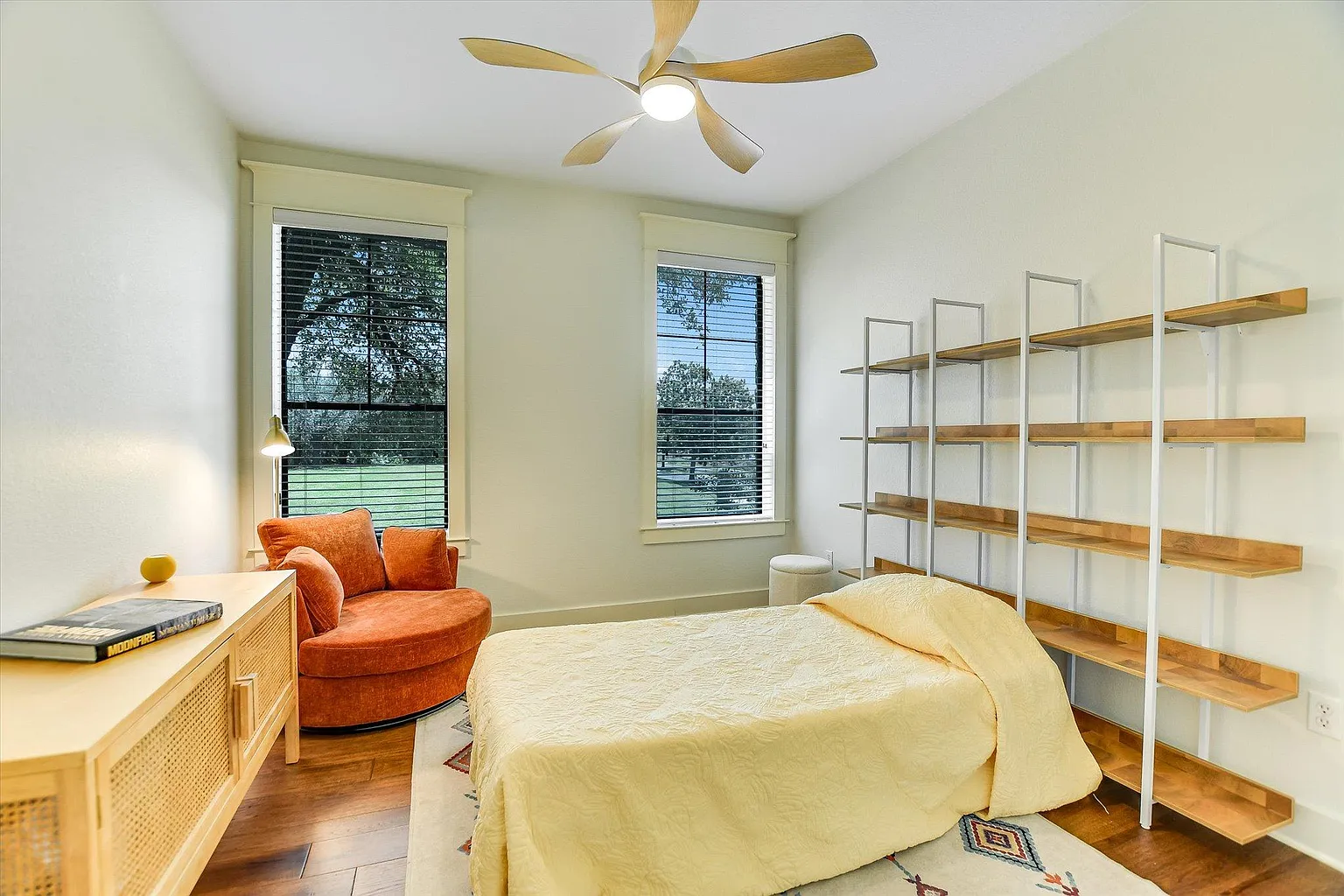 Spacious second bathroom with large, reach-in closet.